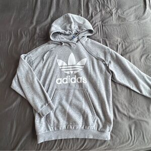 Adidas Men's Gray Hoodie with Logo